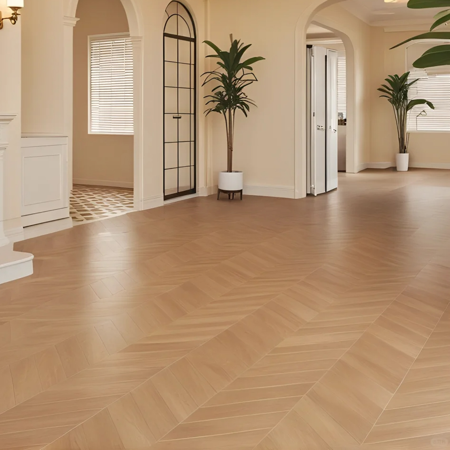 木皮面鱼骨拼新三层防水环保耐磨