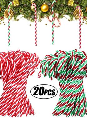 Christmas Candy Canes Acrylic Xmas Tree Hanging Twisted Crut