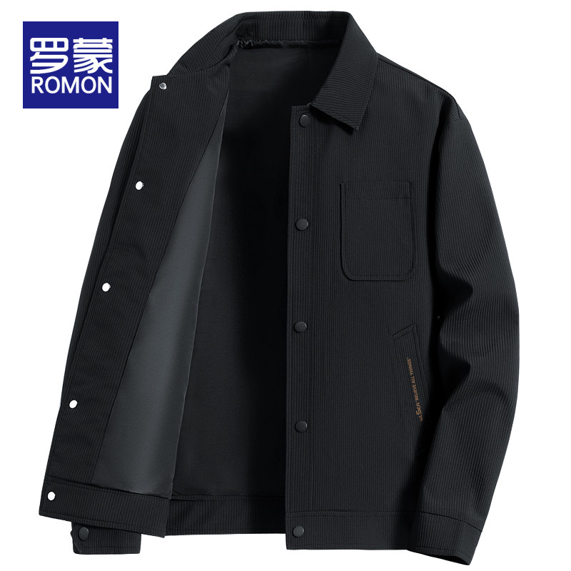 罗蒙男士夹克2025春秋季新款潮牌百搭外套男宽松休闲翻领上衣男款