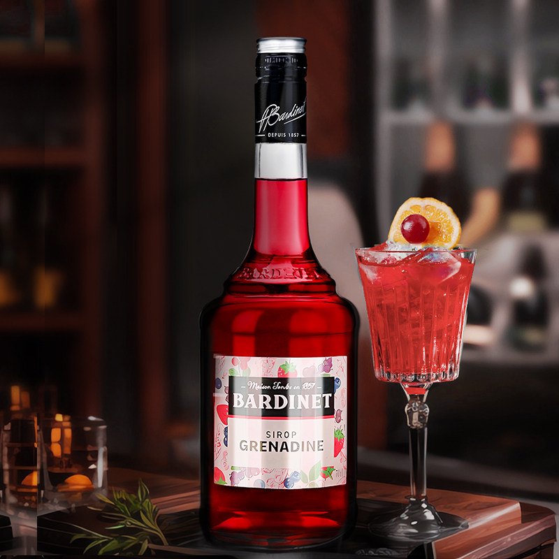 必得利红石榴糖浆调酒鸡尾酒基酒法国进口正品力娇酒利口酒700ml