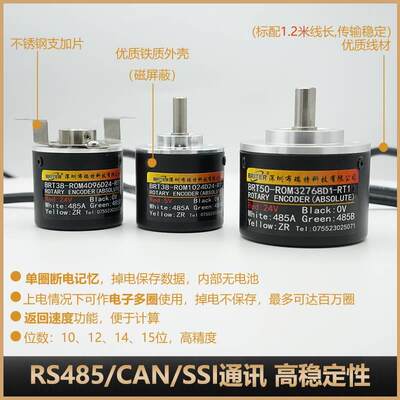 布瑞特 单圈绝对值编码器RS485/CAN/CANopen/SSI角度旋转磁编码器