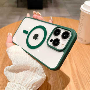 肤感磁吸钛金灰适用iphone16苹果15pro手机壳透明14防摔13无线充电magsafe保护套mini车载12亚克力xrs大孔11