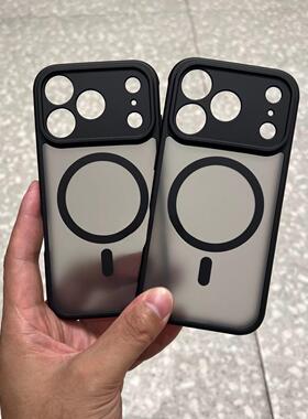 高级感肤感磨砂黑色适用苹果17promax手机壳16新款iphone15pro透明14plus全包镜头13防摔12简约11男女保护套