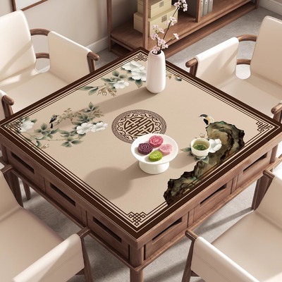 新中式正方形桌布防水防油防烫免洗八仙桌面保护垫方桌茶几垫台布