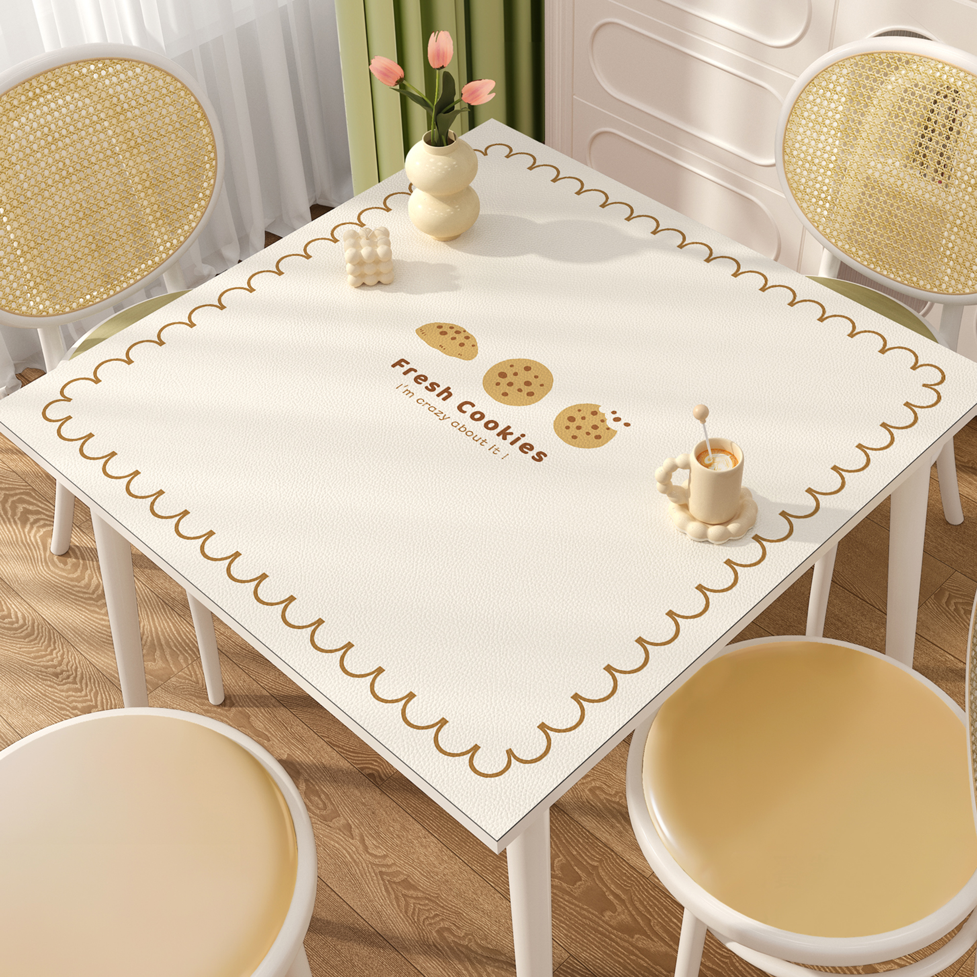 ins风正方形桌垫卡通八仙桌餐桌垫防水防油免洗方桌桌面保护垫子