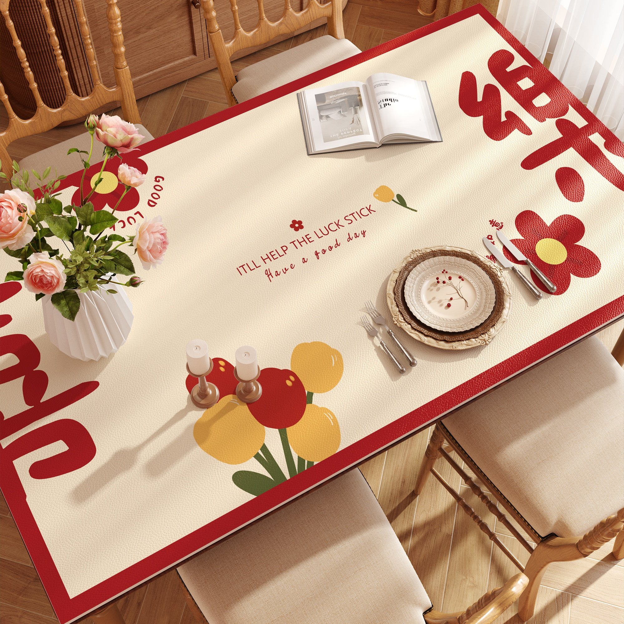 硅胶新年红色喜庆桌布皮革餐桌垫防水防油免洗隔热防烫茶几垫桌布,居家布艺,桌布,淘宝优惠券,粉丝福利购,淘宝优惠卷