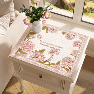 美式床头柜垫子轻奢高级感台面垫保护罩皮革垫冰箱洗衣机防水垫子