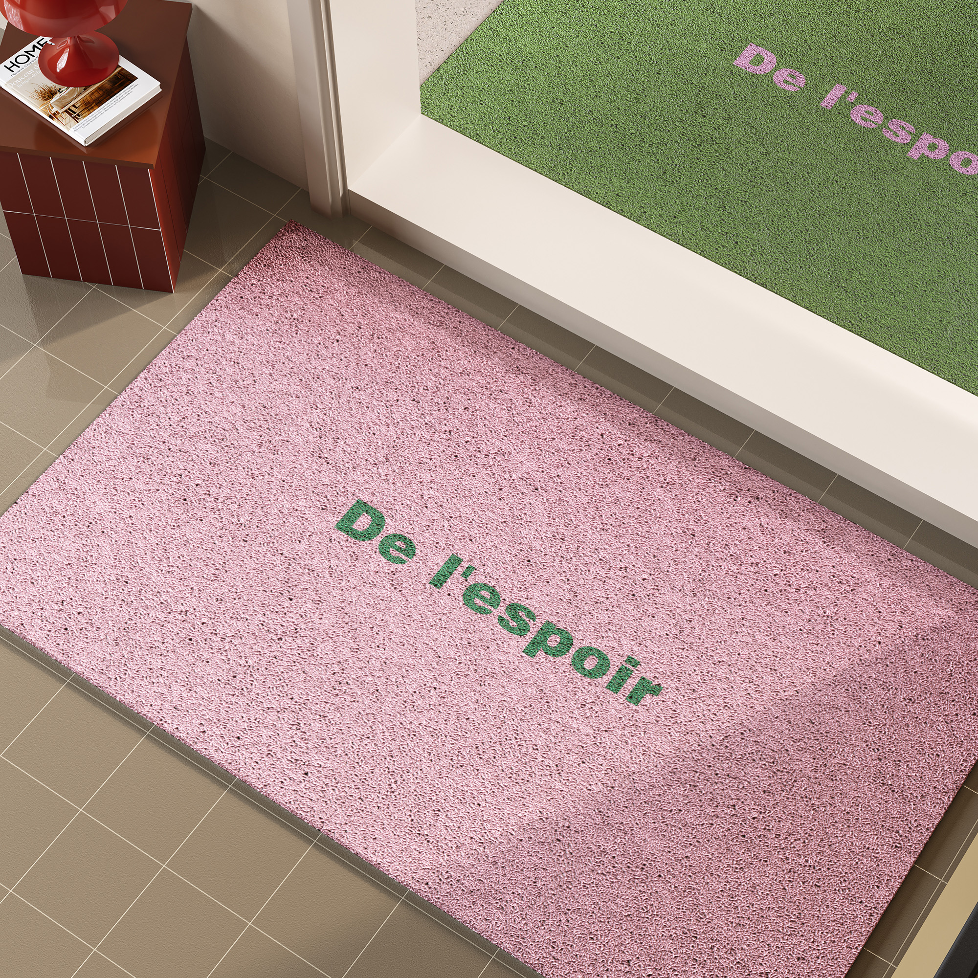 韩系纯色马卡龙丝圈地垫防滑耐磨耐脏易打理pvc玄关门口地毯脚垫