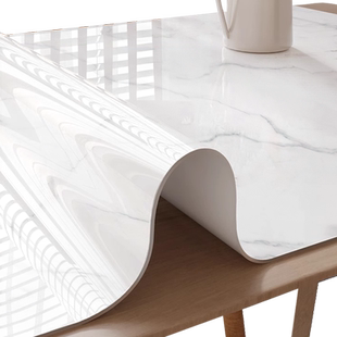 桌布免洗防水防油防烫pvc餐桌垫轻奢高级感长方形软玻璃茶几桌垫