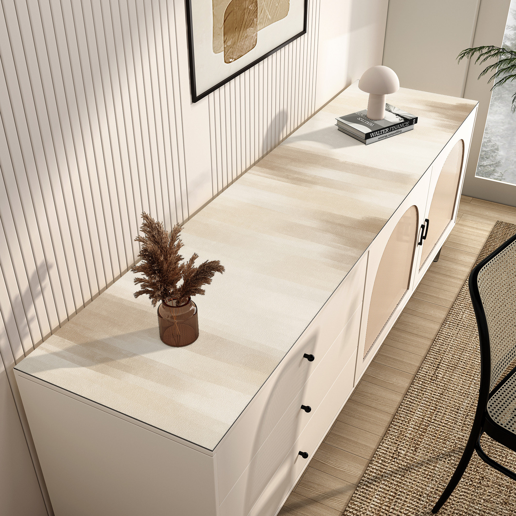 侘寂风电视柜桌垫防水防油餐边柜台面保护皮革垫子玄关鞋柜布盖布,居家布艺,桌布,淘宝优惠券,粉丝福利购,淘宝优惠卷