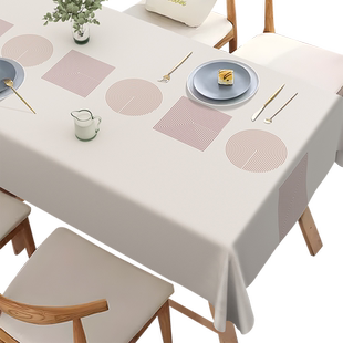 桌布防水防油防烫免洗北欧风餐桌布高级感长方形茶几桌面保护垫子