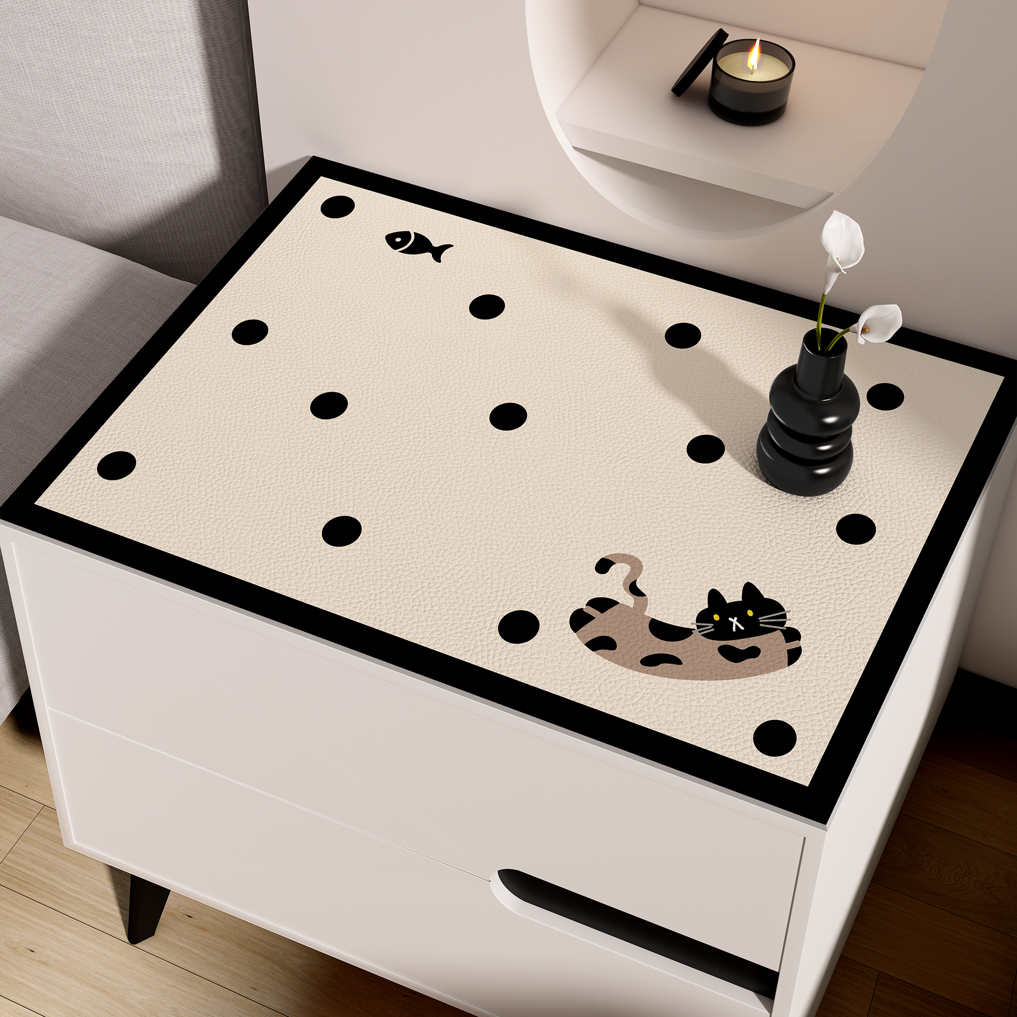 床头柜保护垫子冰箱防尘盖布防烫柜子桌布现代简约防尘罩桌垫盖布