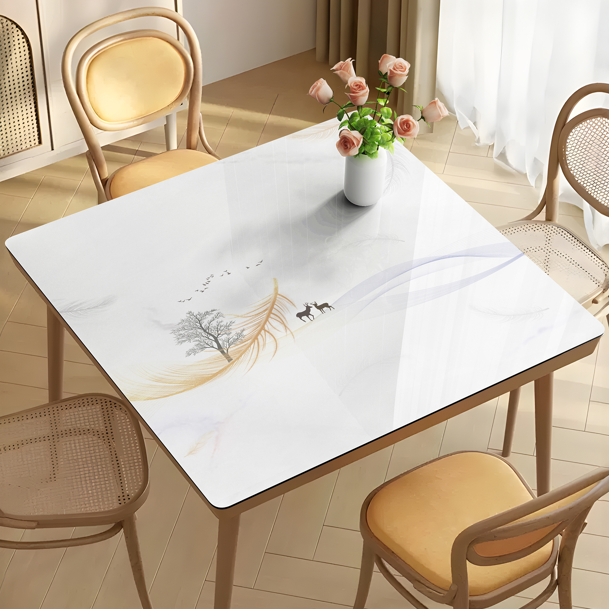 正方形方桌桌布轻奢高级感餐桌垫子防水防油防烫茶几垫四方桌台布