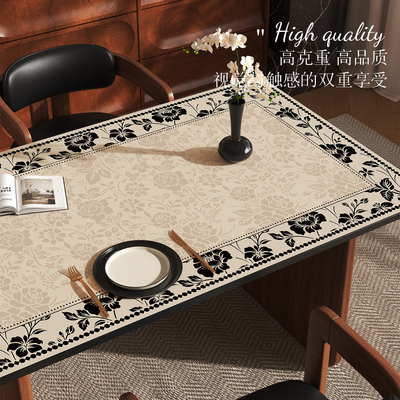 中古风餐桌垫轻奢高级感复古茶几桌面保护垫免洗防水防油防烫桌布