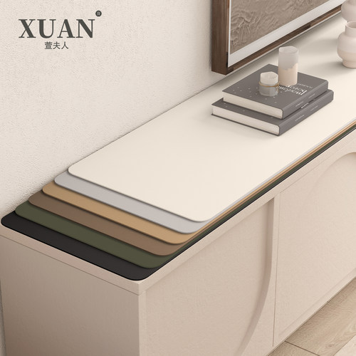 简约皮革电视柜垫防油防水免洗