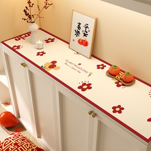 2026新款玄关柜桌垫防水防油免洗新年氛围感喜庆电视柜餐边柜垫子