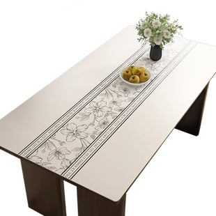轻奢高级感餐桌垫防水防油防烫免洗桌布皮革隔热长方形茶几桌面垫