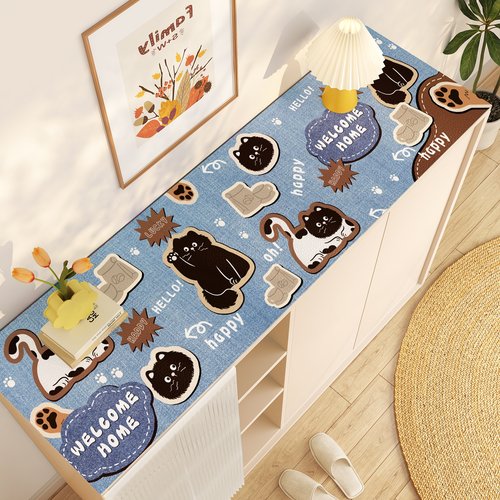 卡通餐边柜保护垫轻奢高级感长条桌布电视柜盖布先关鞋柜防脏垫子