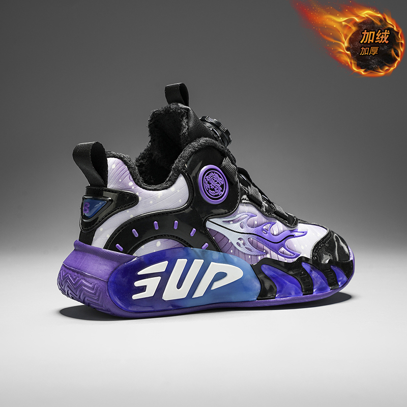 剑桥男童篮球鞋2025冬季新款二棉加绒跑步鞋迷彩潮流中大童运动鞋