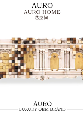 轻奢实木餐边柜设计师家具bocadolobo新古典创意艺术积木储物柜子