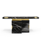 葡萄牙现代轻奢大理石玄关台豪华别墅客厅高级感正对门条案玄关桌