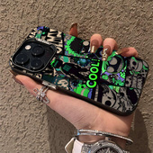 小尹黑暗插画磁吸充电适用苹果15手机壳14plus磨砂13pro全包iPhone12硅胶11promax潮牌个性 嘻哈新款 创意男女