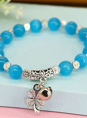 森系可爱猫眼石手链女 弹力绳甜美朵姐妹闺蜜学生手饰小女生手串