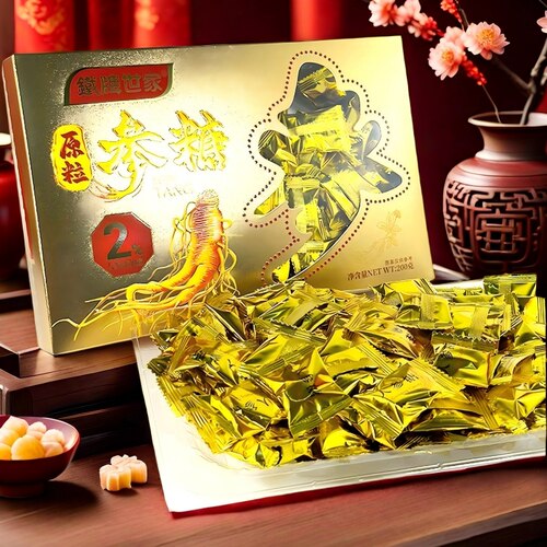 香港特选铁牌世家原粒人参糖200g