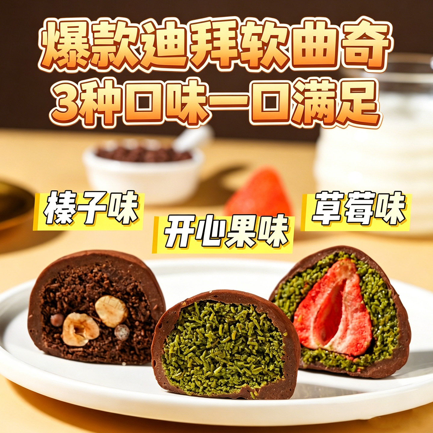 迪拜曲奇宫季软曲奇迪拜巧克力开心果夹心软糯曲奇休闲下午茶糯叽
