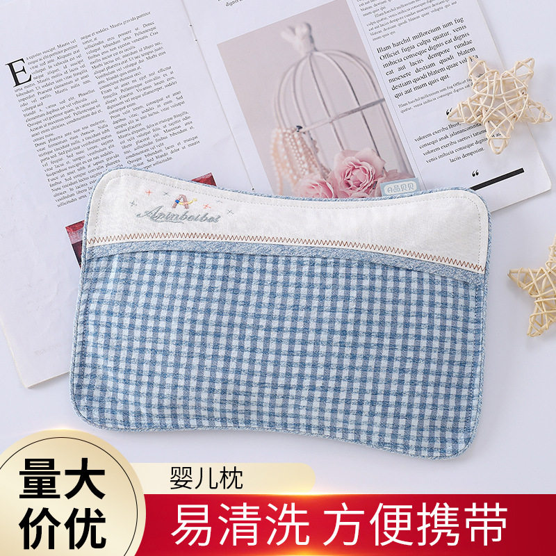 厂家亚麻棉儿童荞麦婴儿枕头四季透气棉质枕头套定型护颈枕头