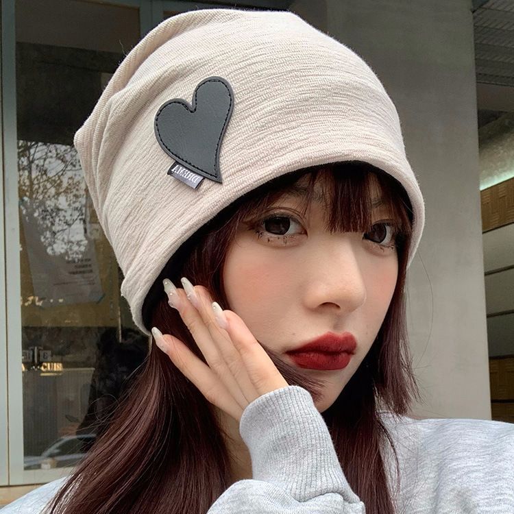 慵懒风宽松套头帽子女春夏季薄款月子帽潮酷大头围针织堆堆帽冷帽