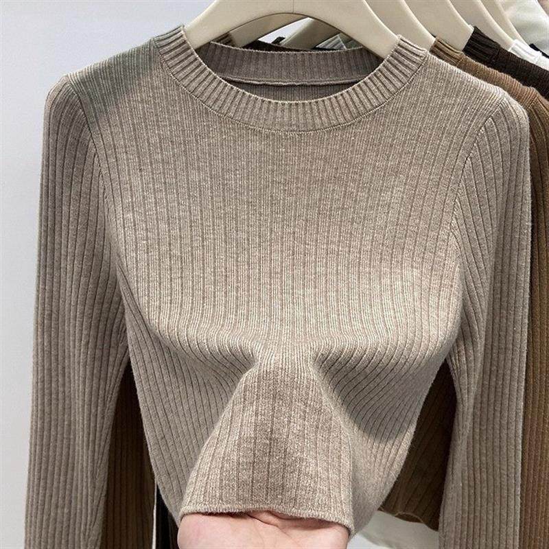 欧货短款针织毛衣女2025秋冬小个子慵懒风软糯坑条内搭打底衫上衣,女装/女士精品,毛针织衫,淘宝优惠券,粉丝福利购,淘宝优惠卷