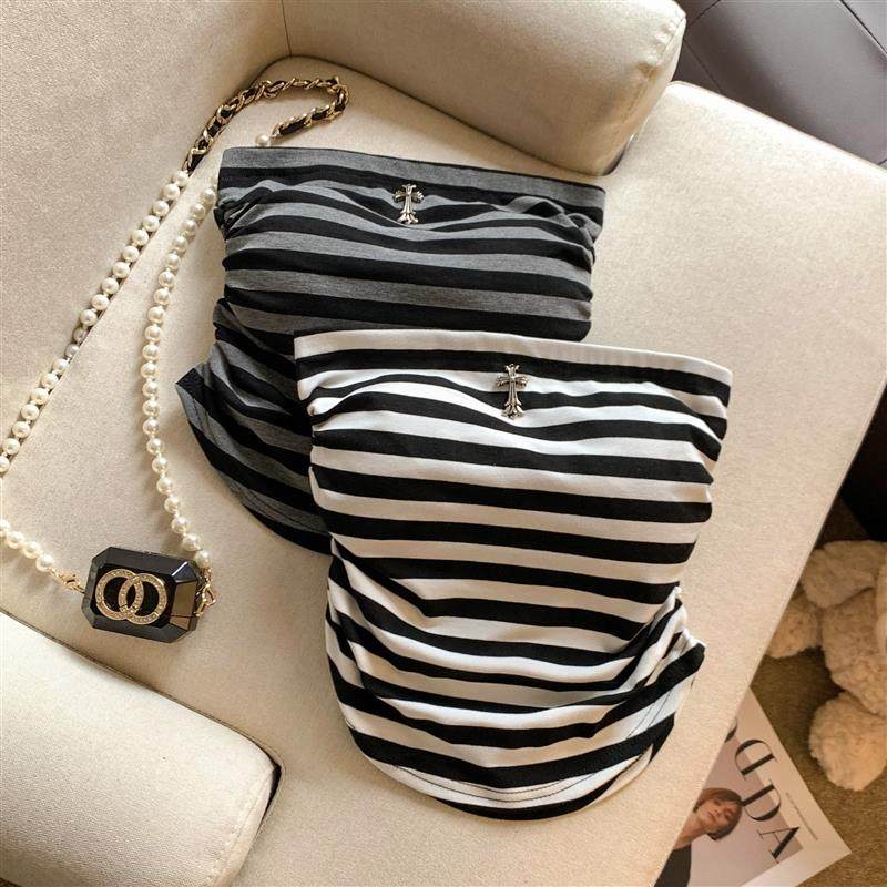 甜辣妹撞色条纹抹胸背心女夏款外穿胸垫一体裹胸纯欲卡腰无袖上衣,女装/女士精品,抹胸,淘宝优惠券,粉丝福利购,淘宝优惠卷