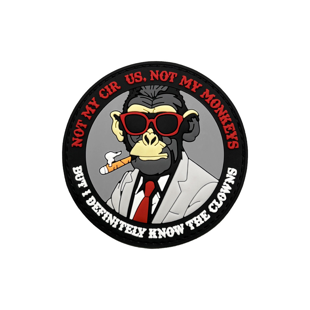 高冷西装猴子PVC软胶战术徽章魔术贴臂章士气章补丁战术背包贴图片