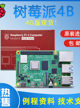 Raspberry Pi 树莓派4B 4代linux电脑AI开发板python程式设计套件