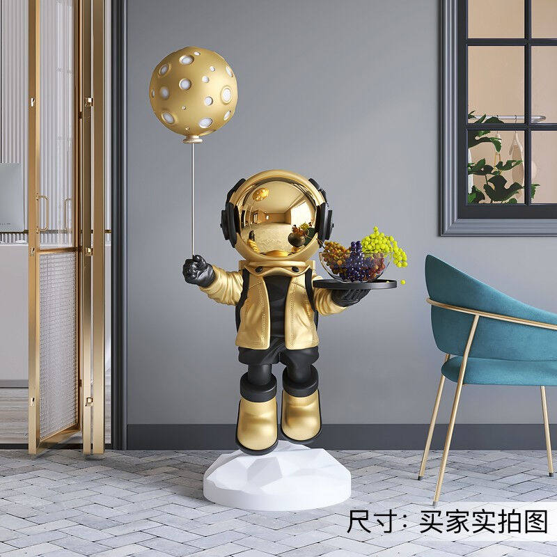 棕榈树宇航员大型落地摆件客厅家居饰品太空人电视柜托盘办公室开