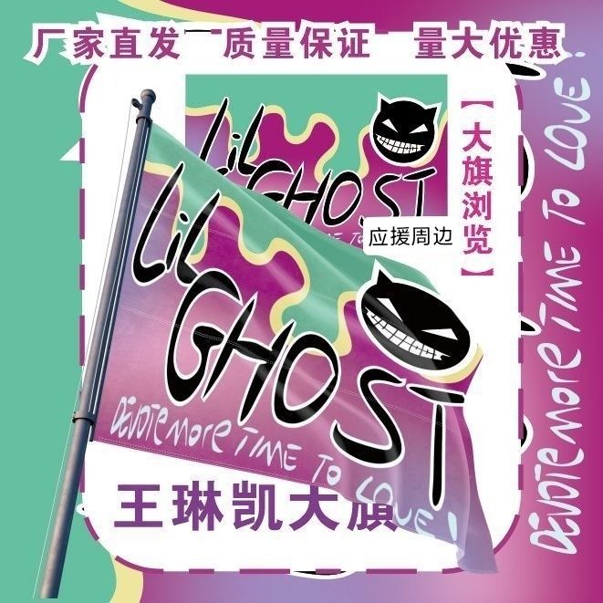 王琳凯大旗明星演唱会小鬼王琳凯应援旗户外音乐节应援旗定制