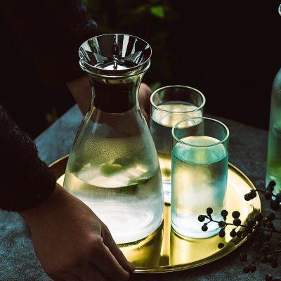瓷秀源 玻璃凉水壶家用耐高温水瓶套装玻璃茶壶大容量果汁冷水壶