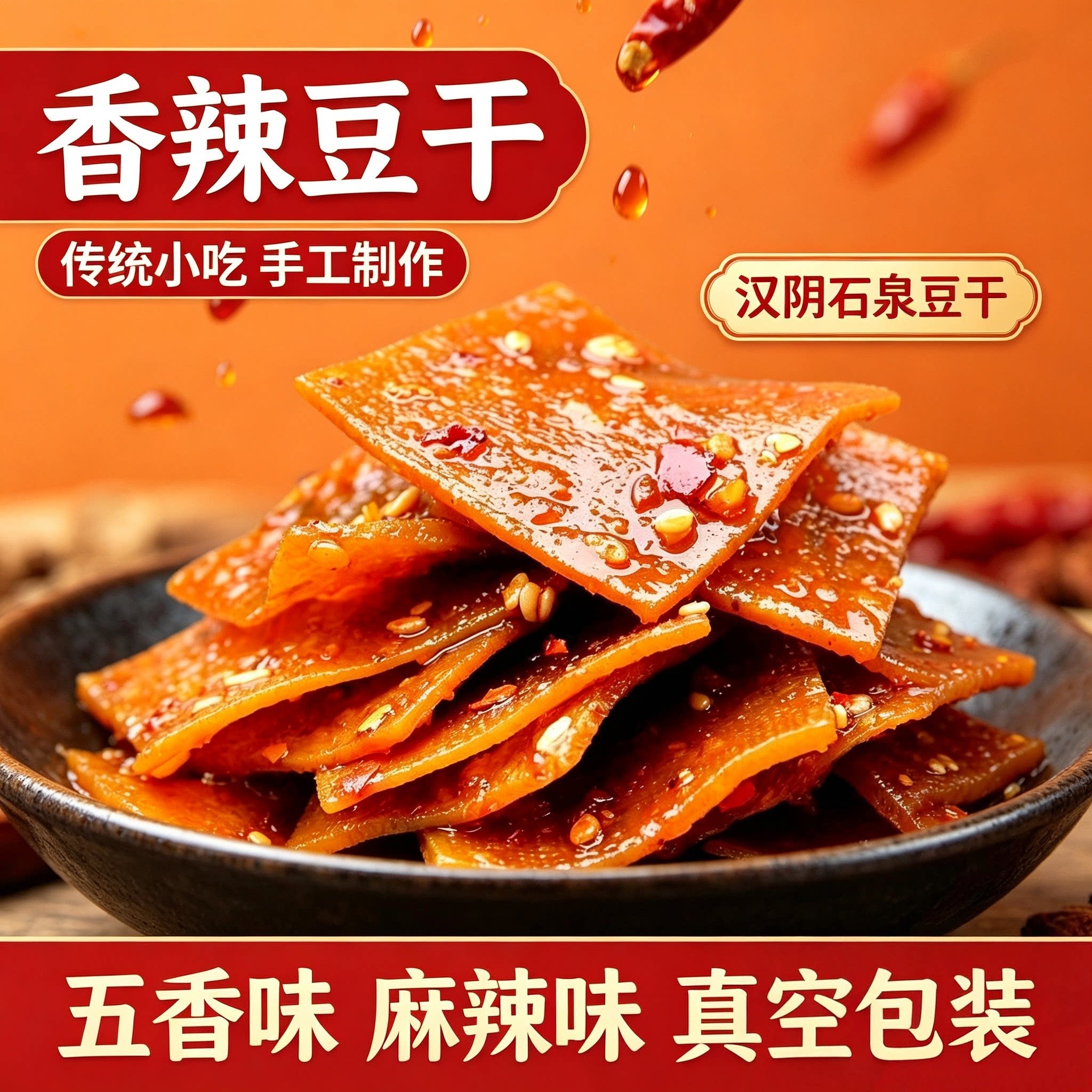 汉阴豆干陕西安康特产手工五香麻辣豆腐干下酒凉菜零食真空包装