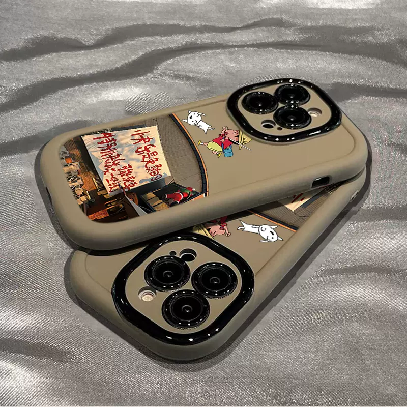 可爱快乐奔跑小新适用于一加ace5 pro手机壳1+13全包一加9Pro防摔1+ace3v创意1+acepro新1加12女泡芙1+9R情侣
