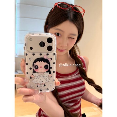 ZKA可爱波点白裙子小玉适用于vivo x200promini/x300ultra手机壳s50/30pro/20女neo11/9pros/z10turbo白底IMD