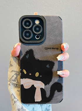 ZKA卡通爱心黑猫适用于vivo S30 promini/s20/手机壳s19/s17t新x200s/x100ultra精贴y500/y300i男女y78