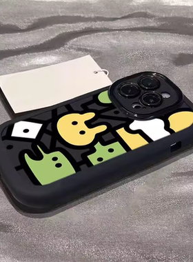 卡通简约抽象动物适用于一加ace5pro手机壳1+13全包一加9Pro防摔1+ace3v创意1+acepro新1加12女泡芙1+9R情侣