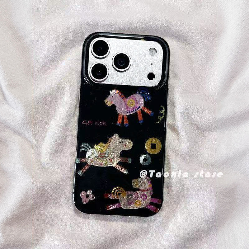 ZKA新年小众艺术感小马适用于苹果17promax手机壳iphone16创意15Pro全包14防摔12mini个性7p/xsmax冰川IMD,3C数码配件,手机保护套/壳,淘宝优惠券,粉丝福利购,淘宝优惠卷