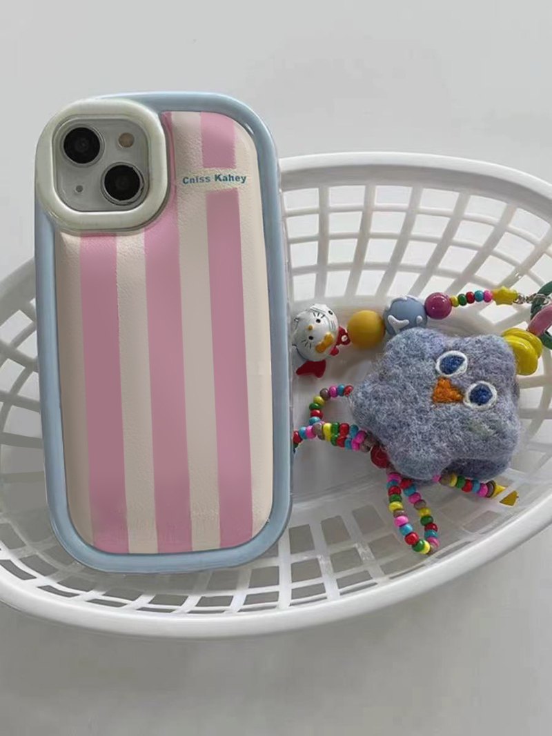 清新粉蓝条纹适用于华为p60pro手机壳p50pro全包p40防摔p30新款mate70pro个性女mate50pro/40pro/30pro肥皂壳