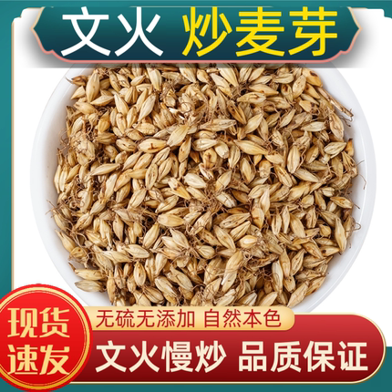 宁世堂炒麦芽中药材炒麦芽无硫炒麦芽文火炒麦芽茶开胃大麦芽新货