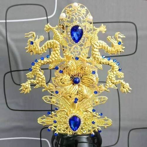 凤冠男冠双龙冠神帽三清祖师四大家族太爷神明佛像娘娘帽神像帽冠