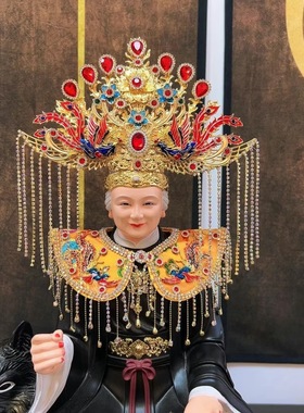 新年款纯手工佛像云肩披肩神像佛像通用凤冠泰山奶奶黑妈妈王母娘