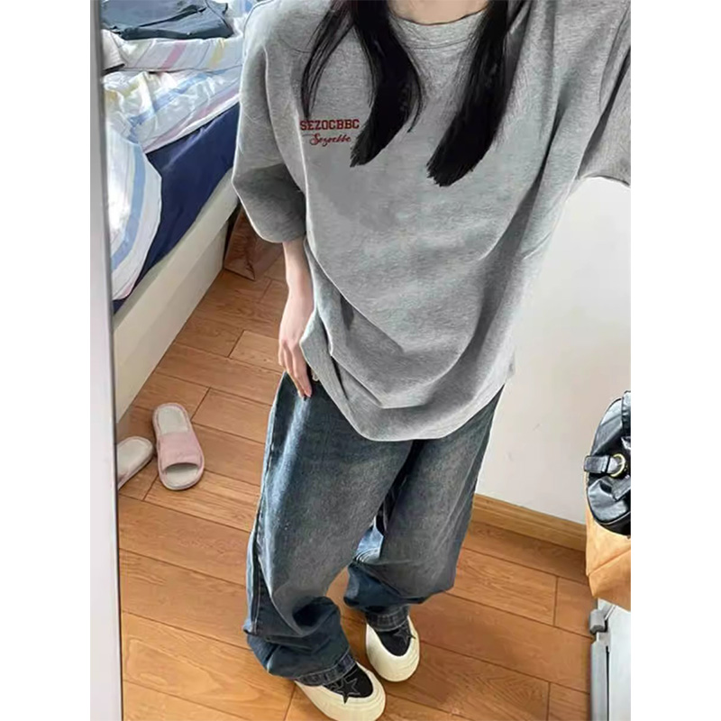 广州十三行外贸清仓捡漏~港风简约纯棉男女短袖T恤宽松休闲上衣潮