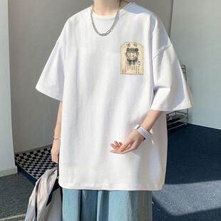 T恤男女重磅纯棉上衣服 潮牌百搭运动休闲短袖 广州十三行夏季 外贸